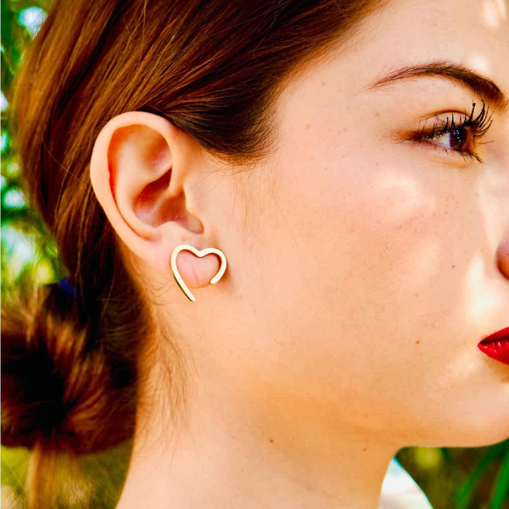 Gold Heart Earrings